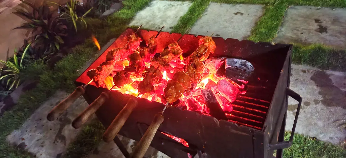 La Mithila Resort Pondicherry - BBQ setup with grilled food