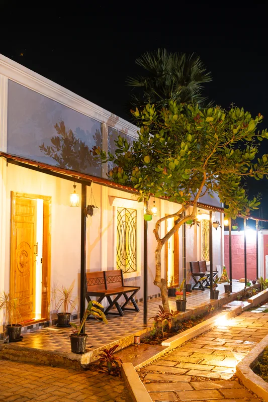La Mithila Resort Pondicherry - beautiful night exterior illumination