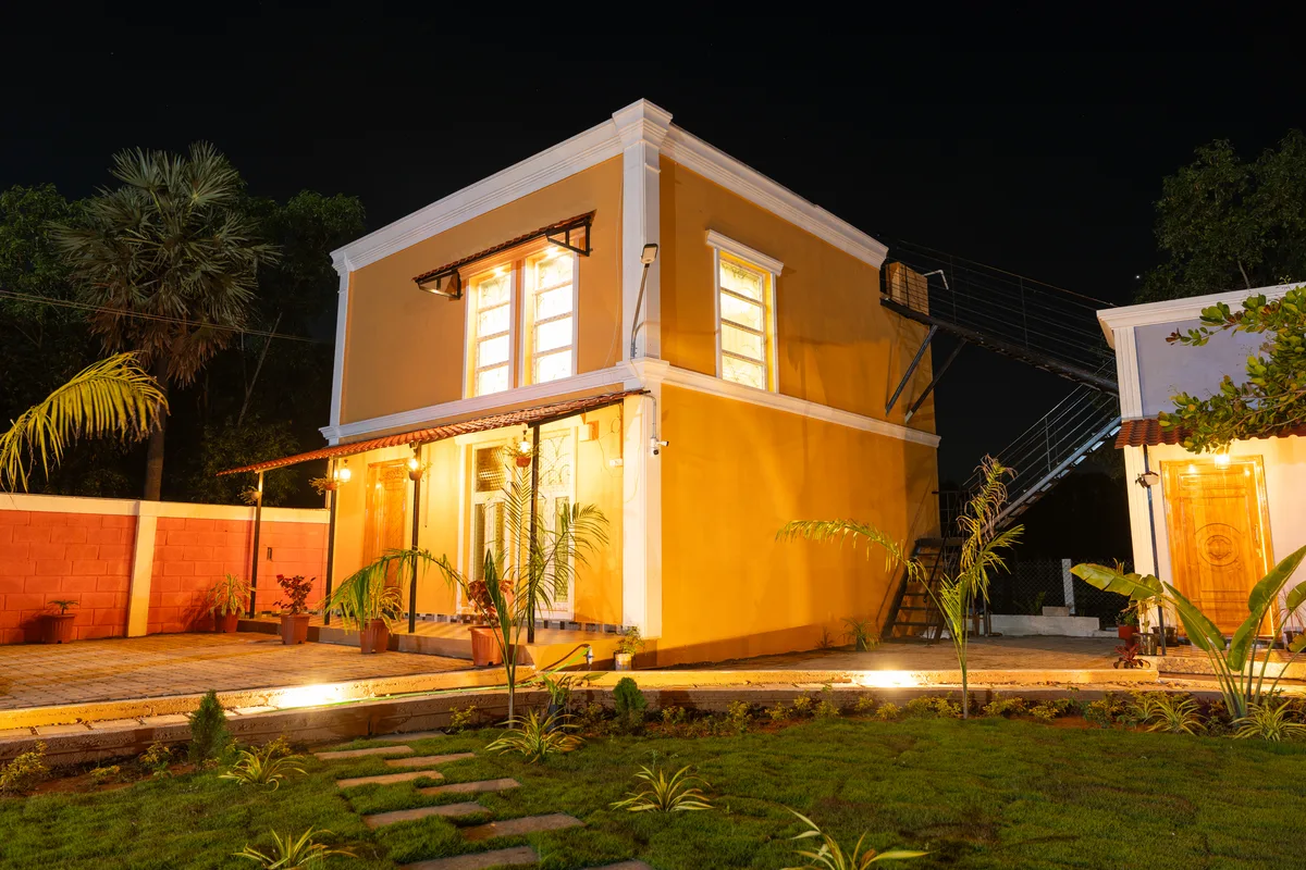 La Mithila Resort Pondicherry - night view with landscape lighting