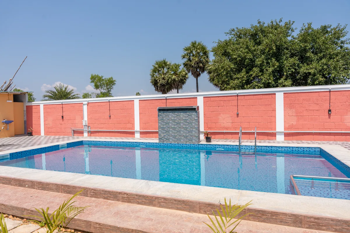 La Mithila Resort Pondicherry - private swimming pool with blue water